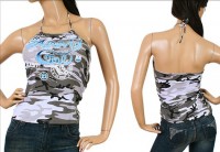 White Olive Army Top